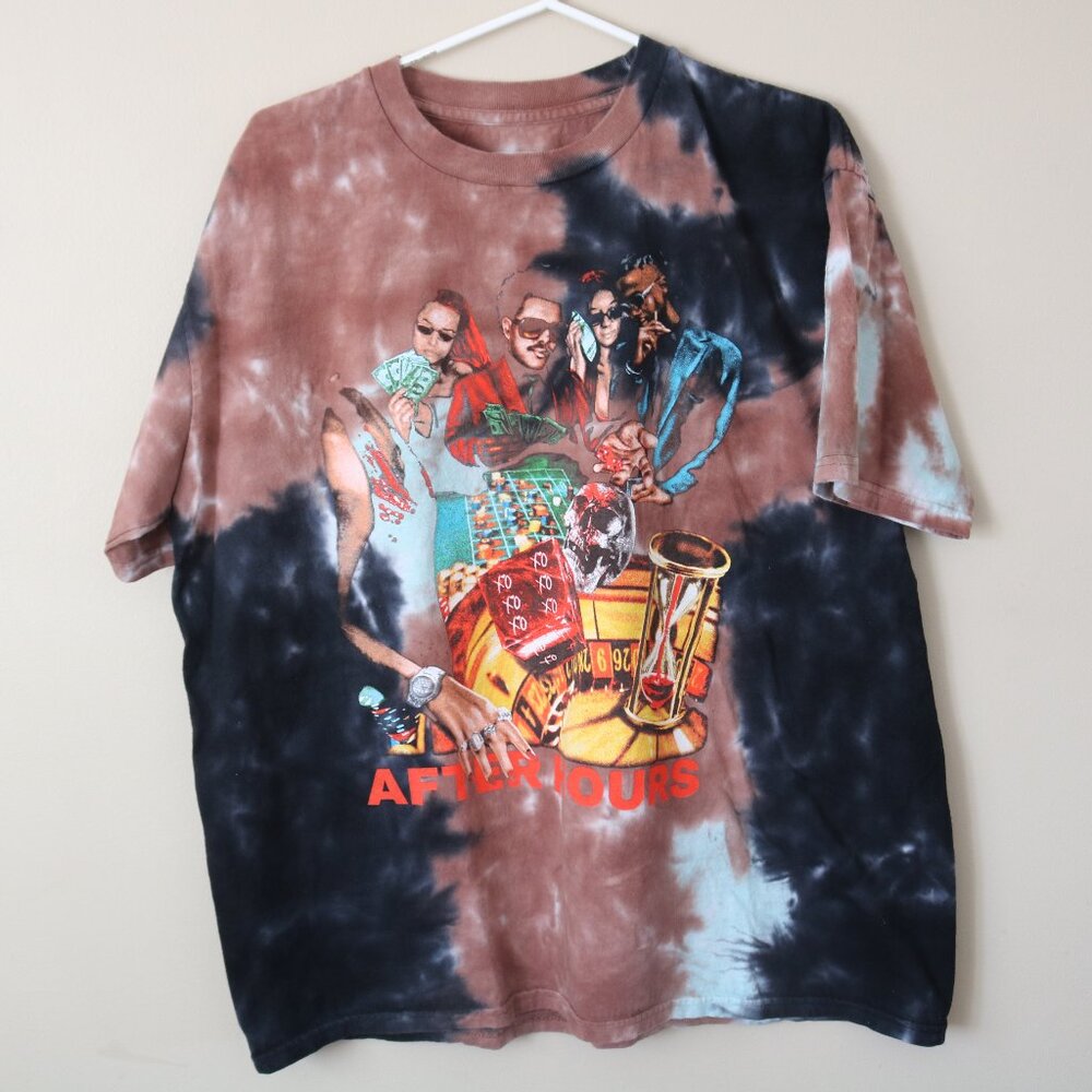 After Hours Tie-Dye Graphic Short Sleeve Tee - Brown & Black
